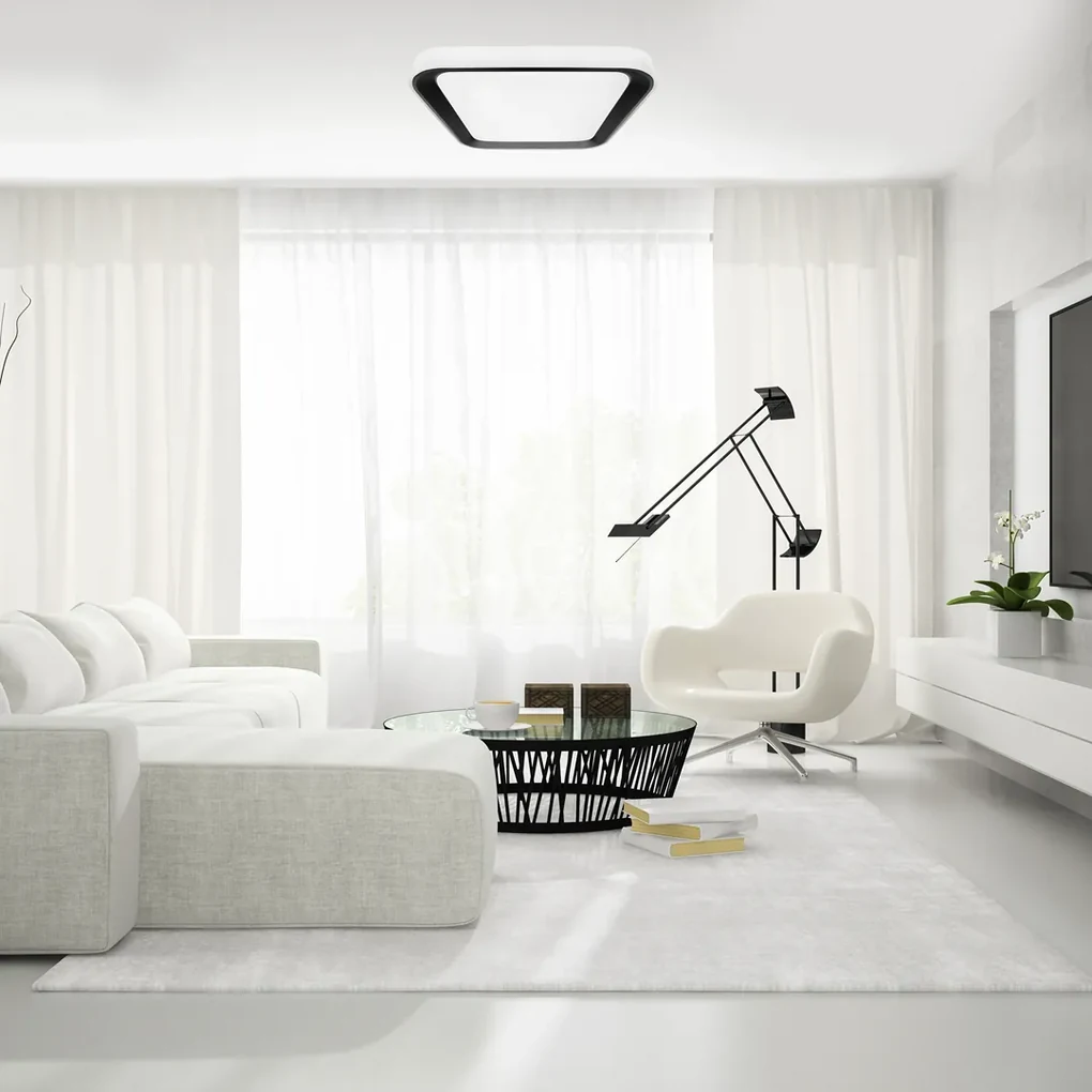 Plafon QUADRO BLACK 66W, kwadrat czarny