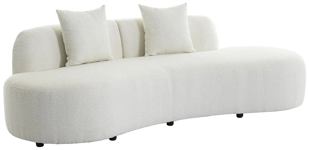 Kanapa 3-osobowa z białej bukli - BASILIANA