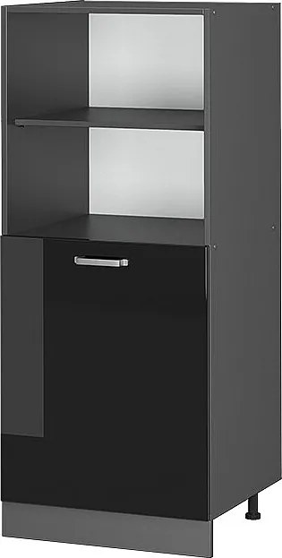 Szafka kuchenna czarny wysoki połysk 60x57x143 r-line