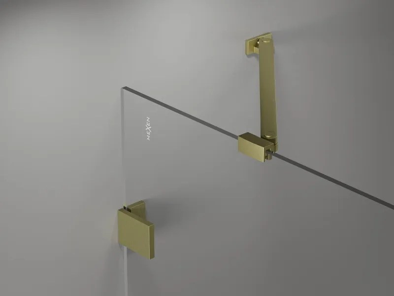 Mexen Lunar drzwi prysznicowe uchylne prawe 140 cm, transparent, złote szczotkowane - 834S-140-050-55-00-P