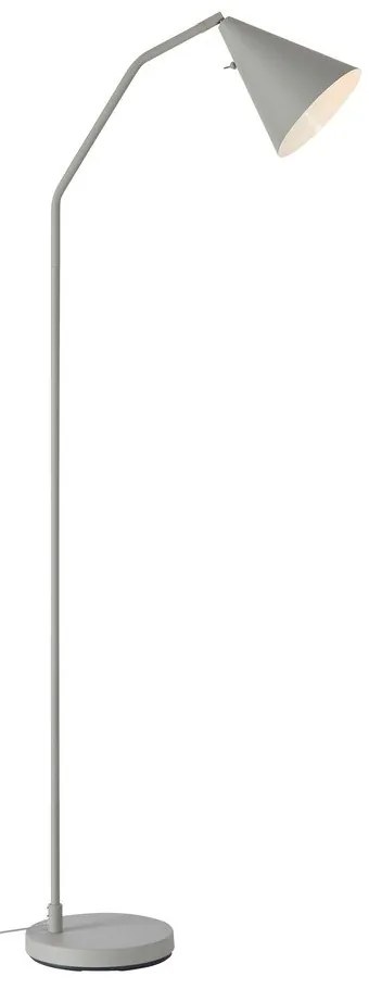 Szara lampa stojąca LED ze ściemniaczem z metalowym kloszem (wysokość 144 cm) Funil – Markslöjd