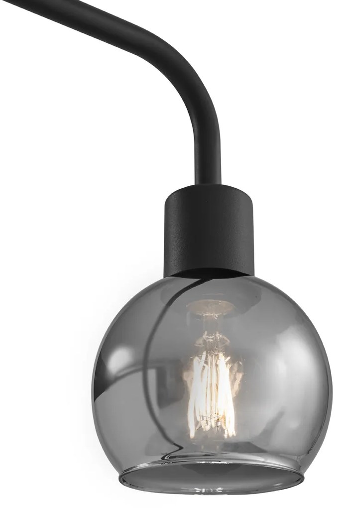Lampa podłogowa art deco czarna z przydymionym szkłem - Vidro ArtDeco Oswietlenie wewnetrzne