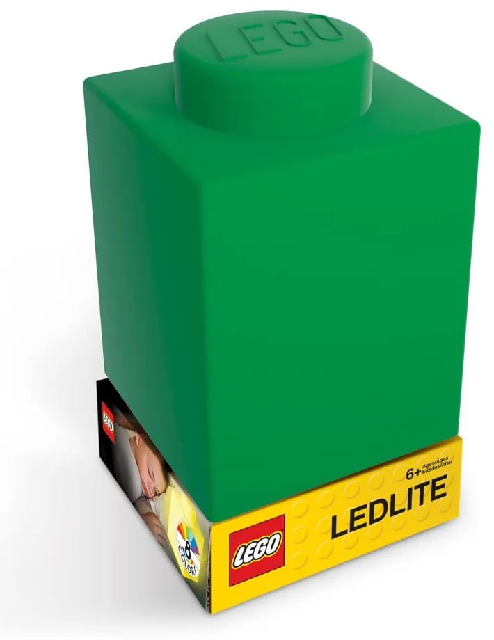 Zielona silikonowa lampka nocna LEGO® Classic Brick