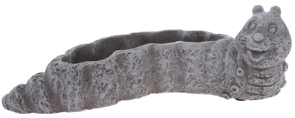 Betonowa osłonka na doniczkę Gąsienica, 25 x 8,5 x 10,5 cm