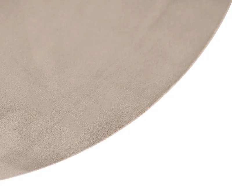 Aksamitny płaski klosz taupe ze złotem 45 cm