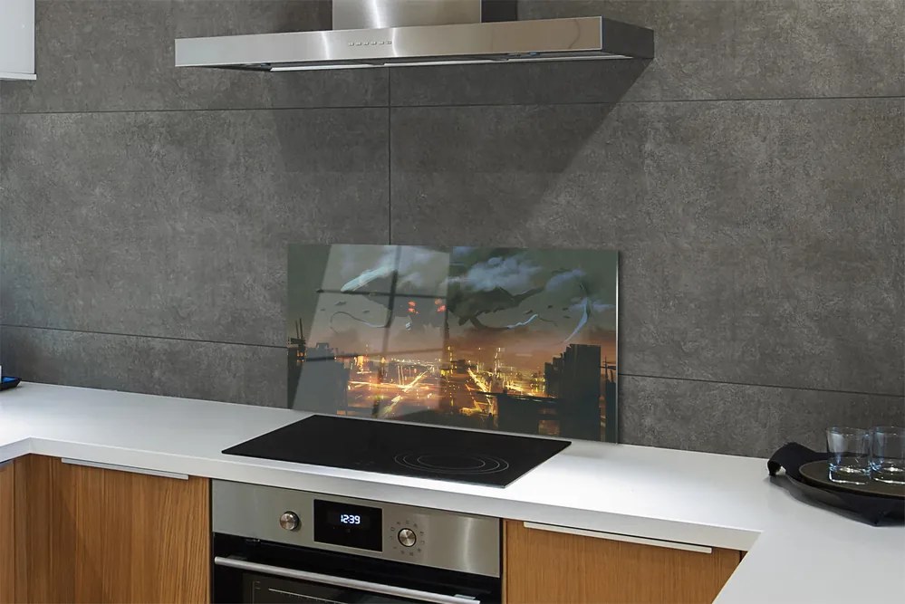 Panel szklany do Kuchni Potwór w Nocnym Mieście