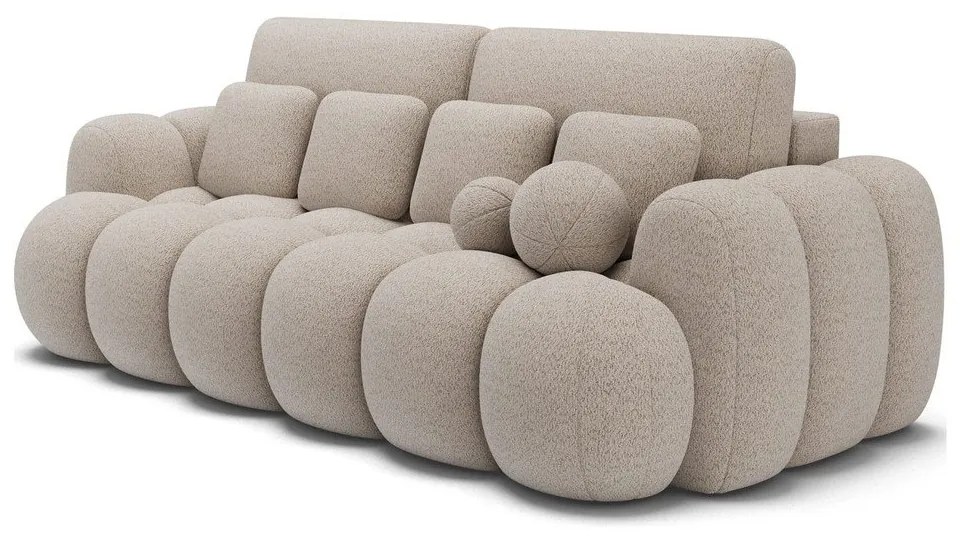Beżowa rozkładana sofa z materiału bouclé 256 cm Cotonn – ELTAP