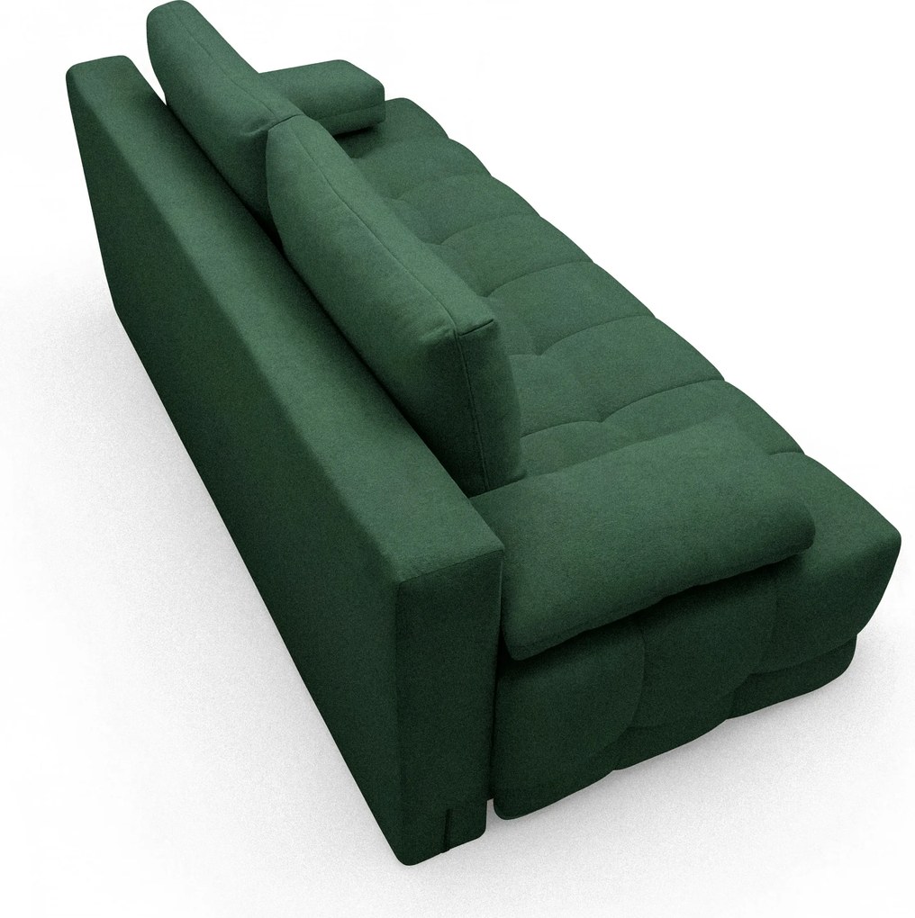 Kanapa Tuko rozkładana z pojemnikiem - zielona dzianina Freya 210-09