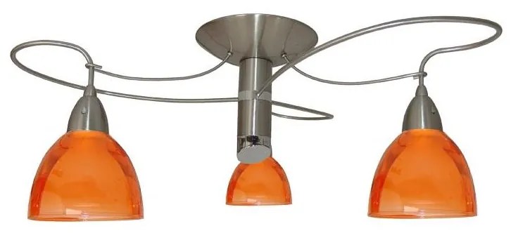 Lampa sufitowa CARRAT 3xE14/40W  matowy chrom/ pomarańczowy