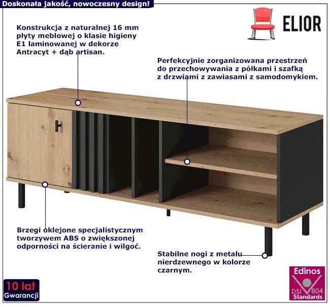 Stolik rtv z półkami - Natta 5X