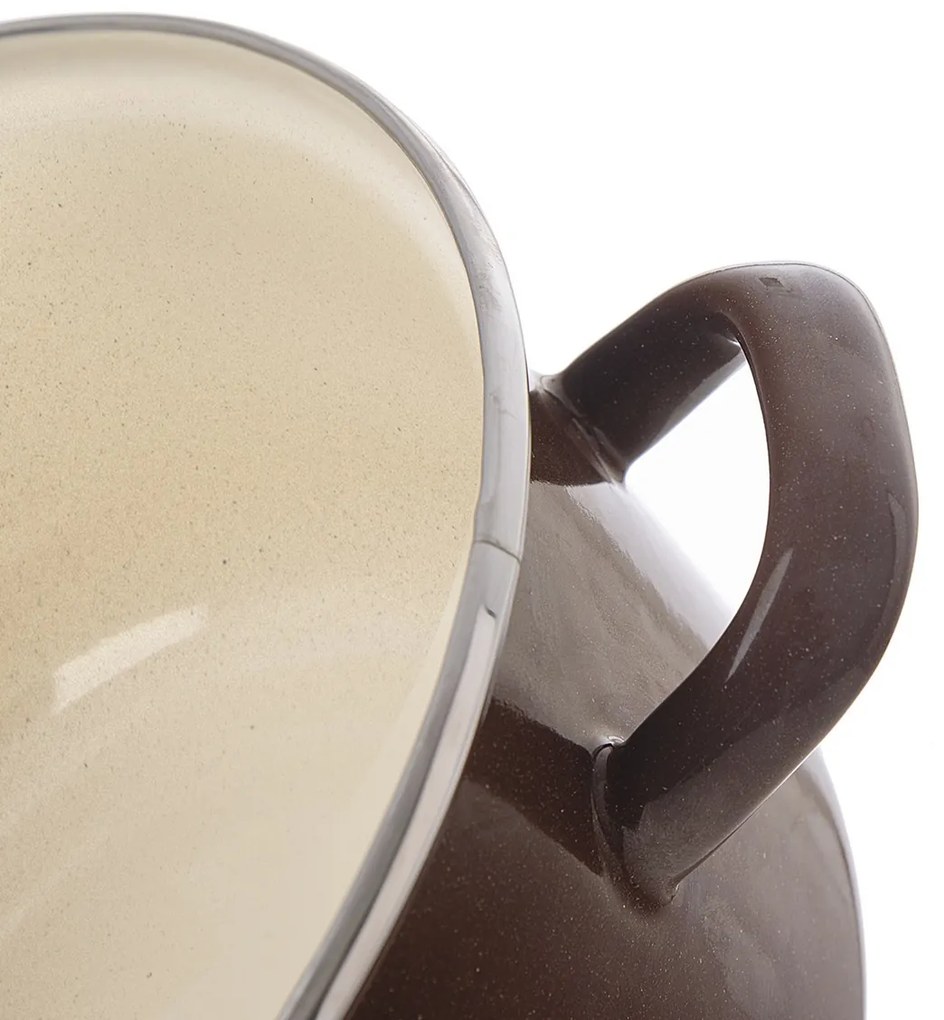 Orion Garnek emaliowany z rantem Brązowy, 2 l, 2 l