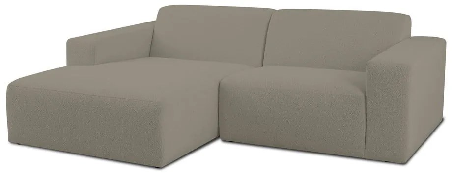 Jasnobrązowy narożnik z materiału bouclé (lewostronny) Roxy – Scandic