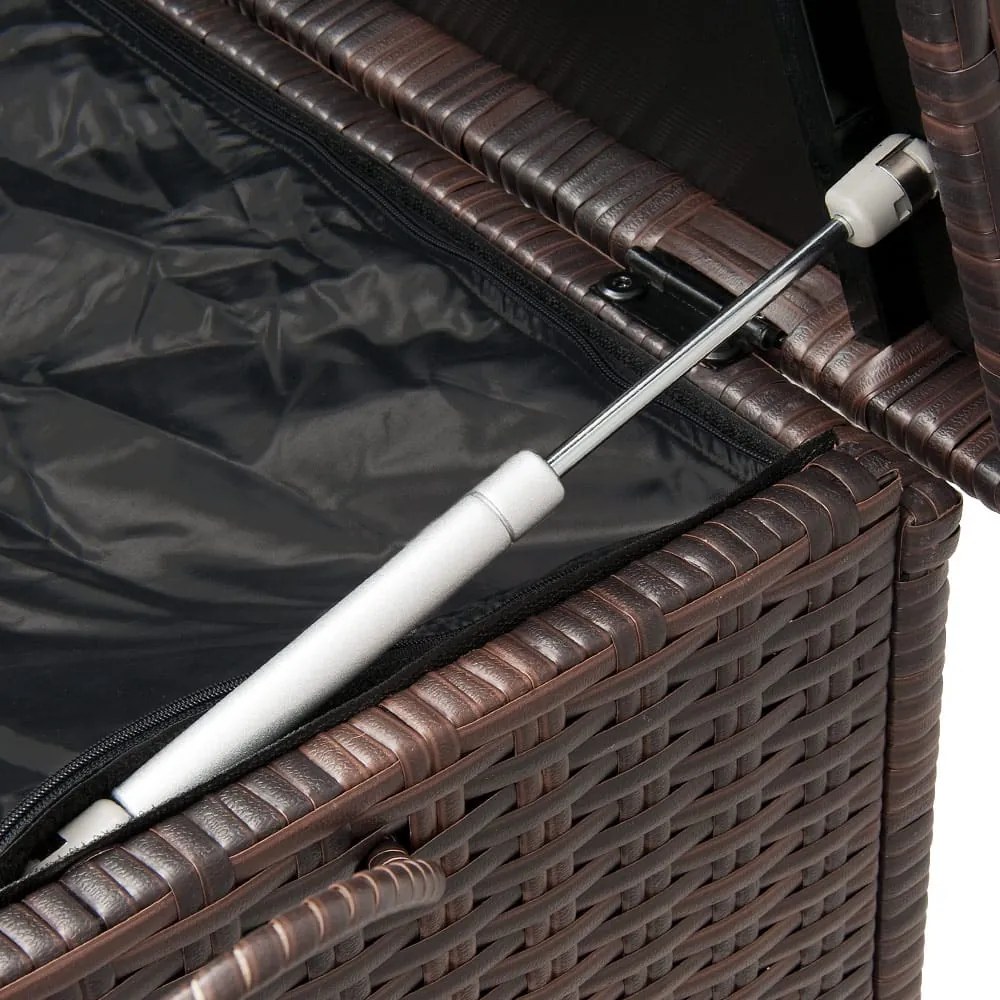 Polirattanowy pojemnik na schowek RICCO, 117 x 53 x 60cm, brązowa Casaria