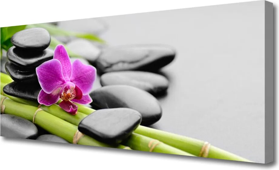 Obraz canvas na ścianę Egzotyczny Duet: Bambus i Lotos