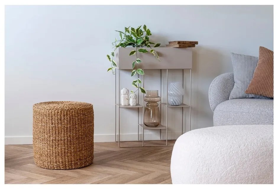 Pleciony puf w naturalnym kolorze Rivera – House Nordic