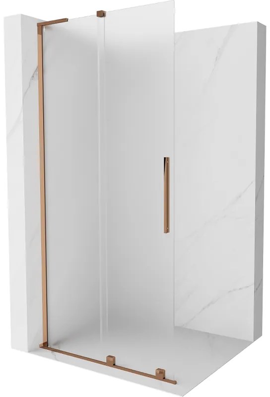 Mexen Velar L ścianka prysznicowa rozsuwana Walk-in 110 x 200 cm, szron 8 mm, różowe złoto - 871-110-003-33-60