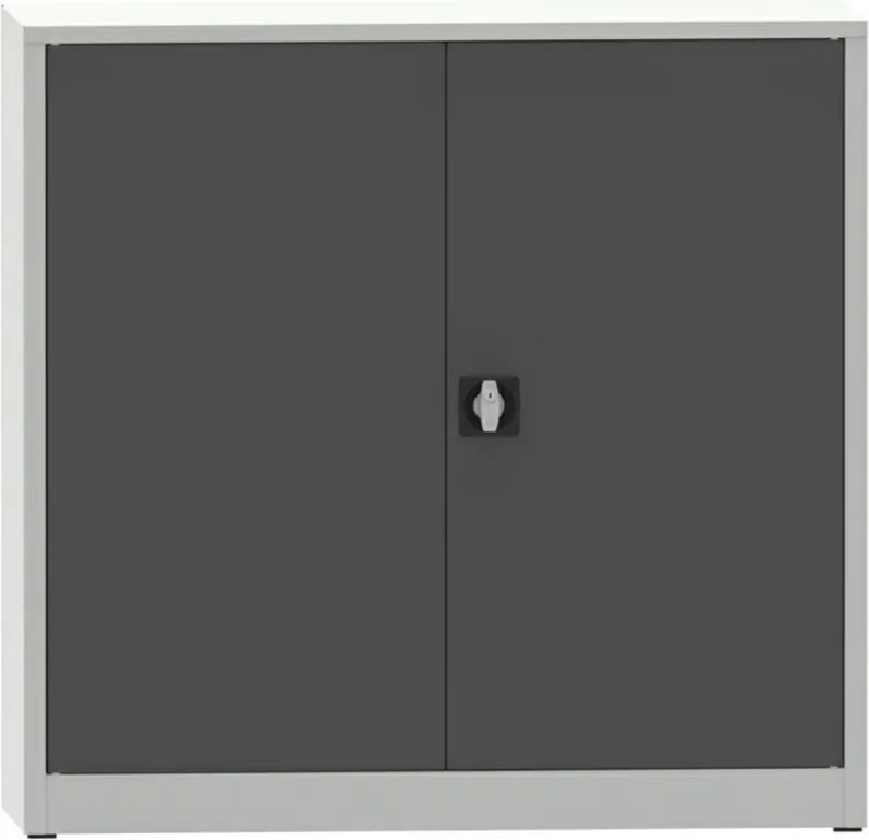 Warsztatowa szafa półkowa na narzędzia KOVONA JUMBO, 2 półki, spawana, 1150 x 1200 x 600 mm, szara / grafitowa