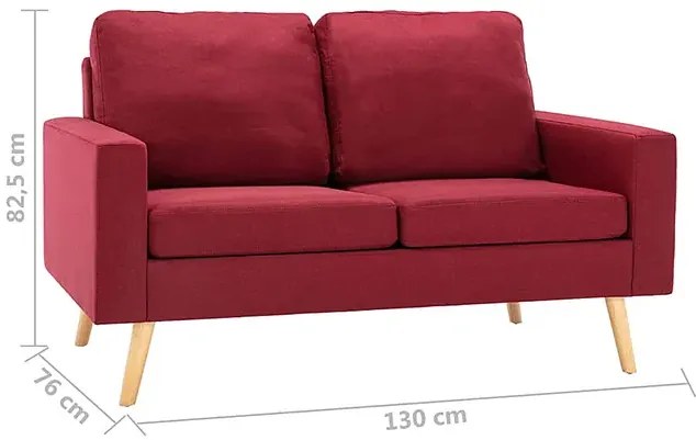 2-osobowa sofa czerwone wino - Muria 2Q