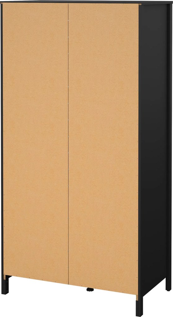 Dwudrzwiowa szafa z lustrem i szufladami Madrid, czarny mat