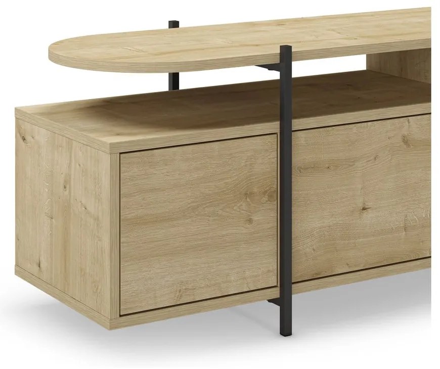 Szafka pod TV w dekorze dębu 160x48 cm Hinoa – Marckeric