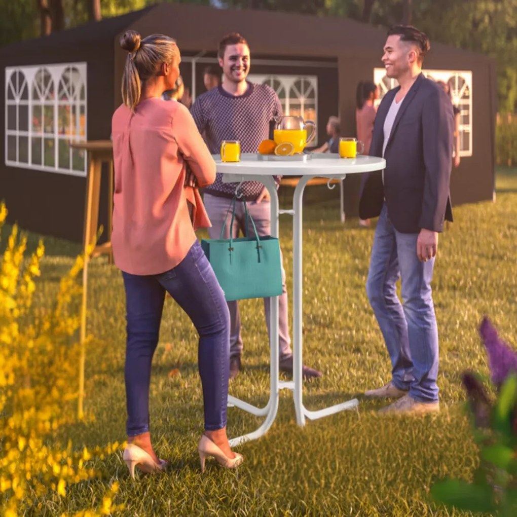 Stół barowy składany RAUL 110x80cm, biały Casaria