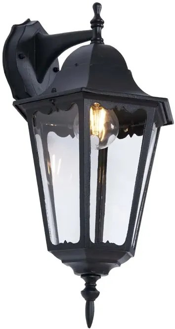 Czarny kinkiet zewnętrzny elewacyjny T1-H09