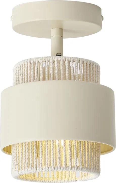 Nowoczesny reflektor beżowy ze złotem, obrotowy i przechylny - Kora