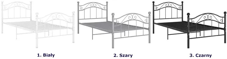 Szare metalowe łóżko pojedyncze 100x200 cm - Iroz