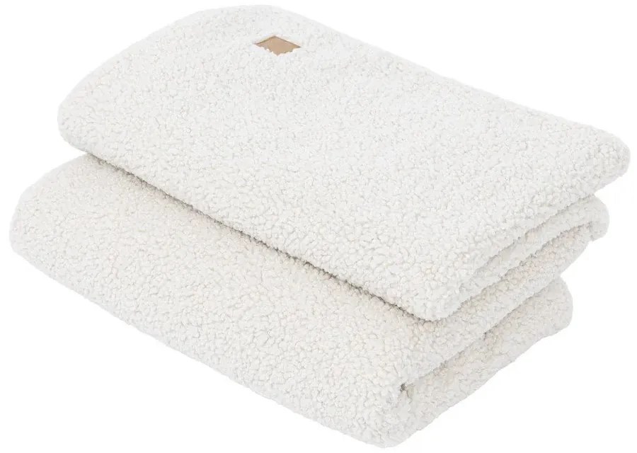 Kremowy koc dziecięcy z materiału sherpa 100x77 cm – Meowbaby