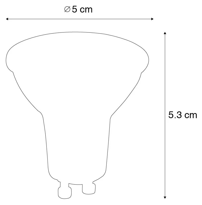 Zestaw 5 ściemnialnych żarówek LED GU10 4W 300lm 2700K