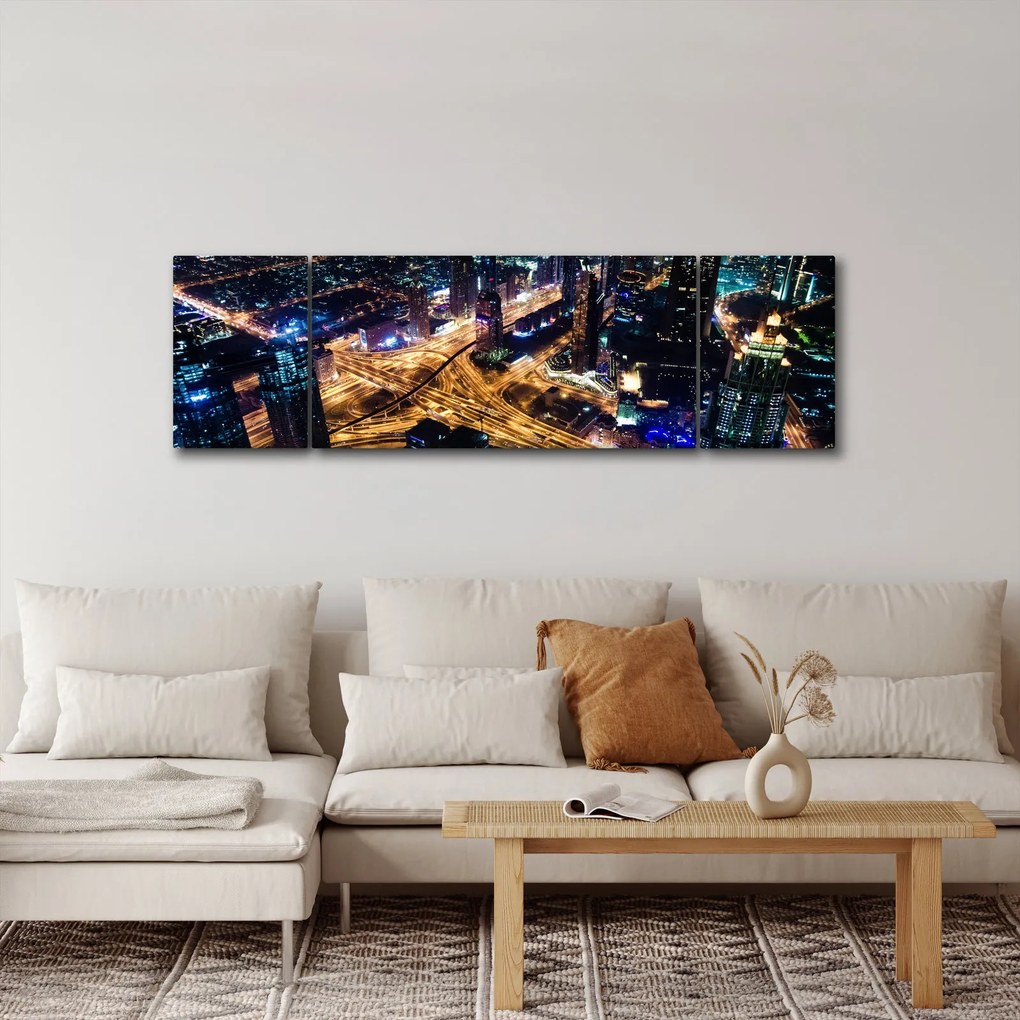 Obraz miasta nocą (170x50 cm)