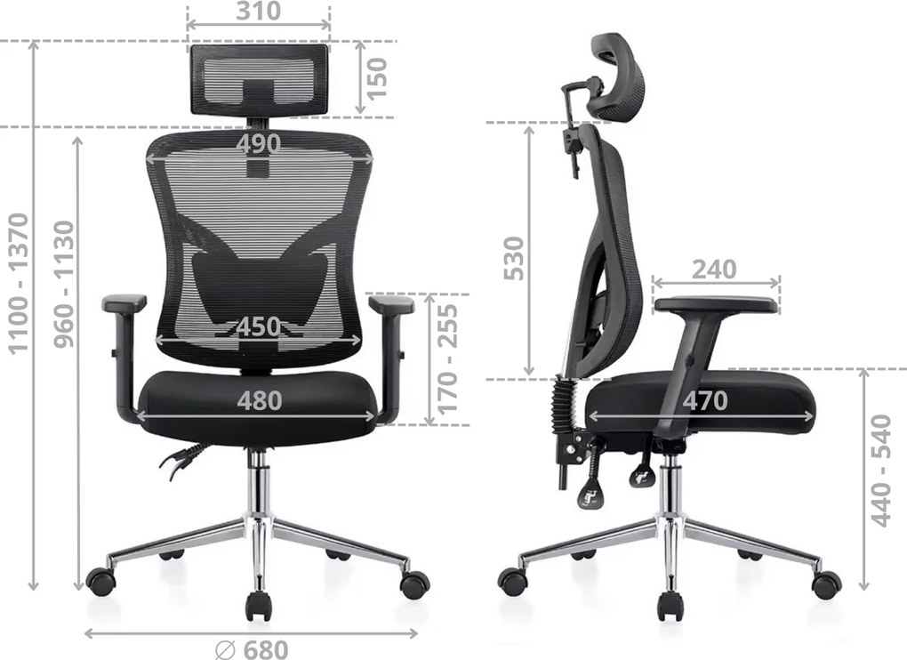Fotel z siatki do stanowiska pracy Ramos, zgodny z normą BHP