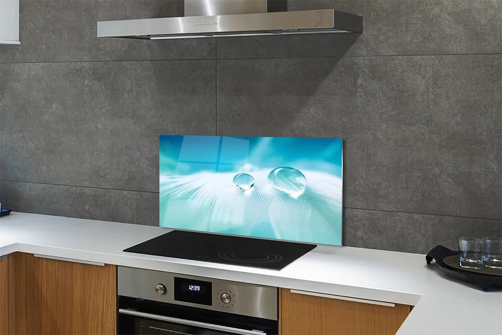 Panel nad Blat Kuchenny Makro Detal Kropli Wody