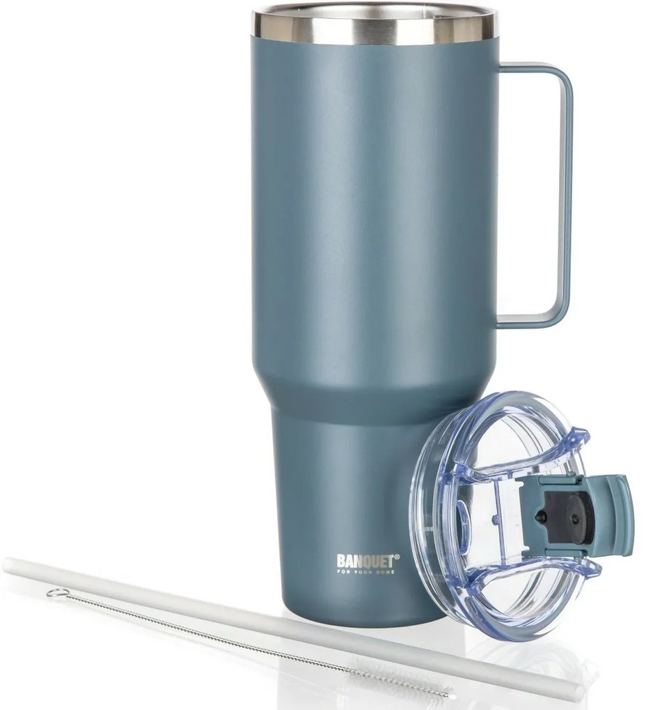 Banquet Kubek termiczny ze stali nierdzewnej z uchwytem Twain 1200 ml, ciemnoszary