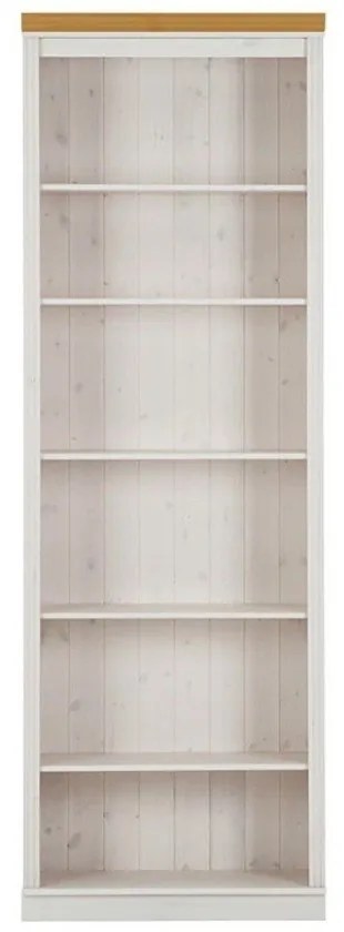 Biały regał z litego drewna sosnowego 74x223x37 cm Anita – Støraa