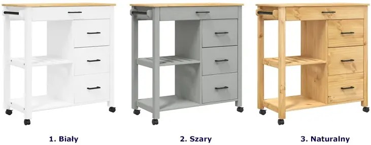 Biały wózek kuchenny z szufladami L8-F14