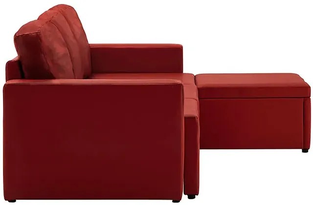 Rozkładana sofa modułowa bordowa - Odi 4Q