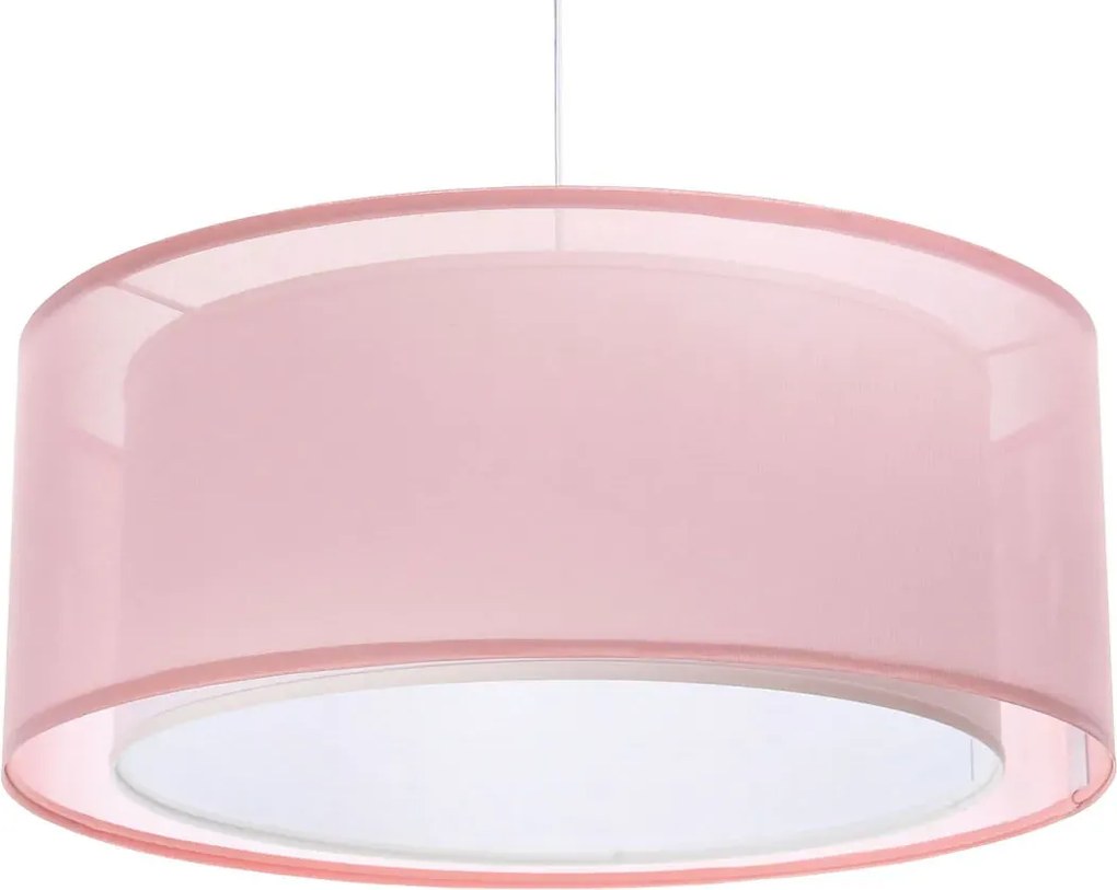 Różowa lampa wisząca z dwuczęściowym abażurem - S436 K4-H31