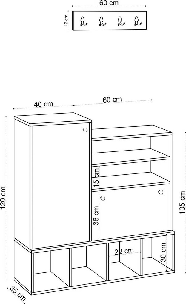Zestaw do przedpokoju Wess Oak