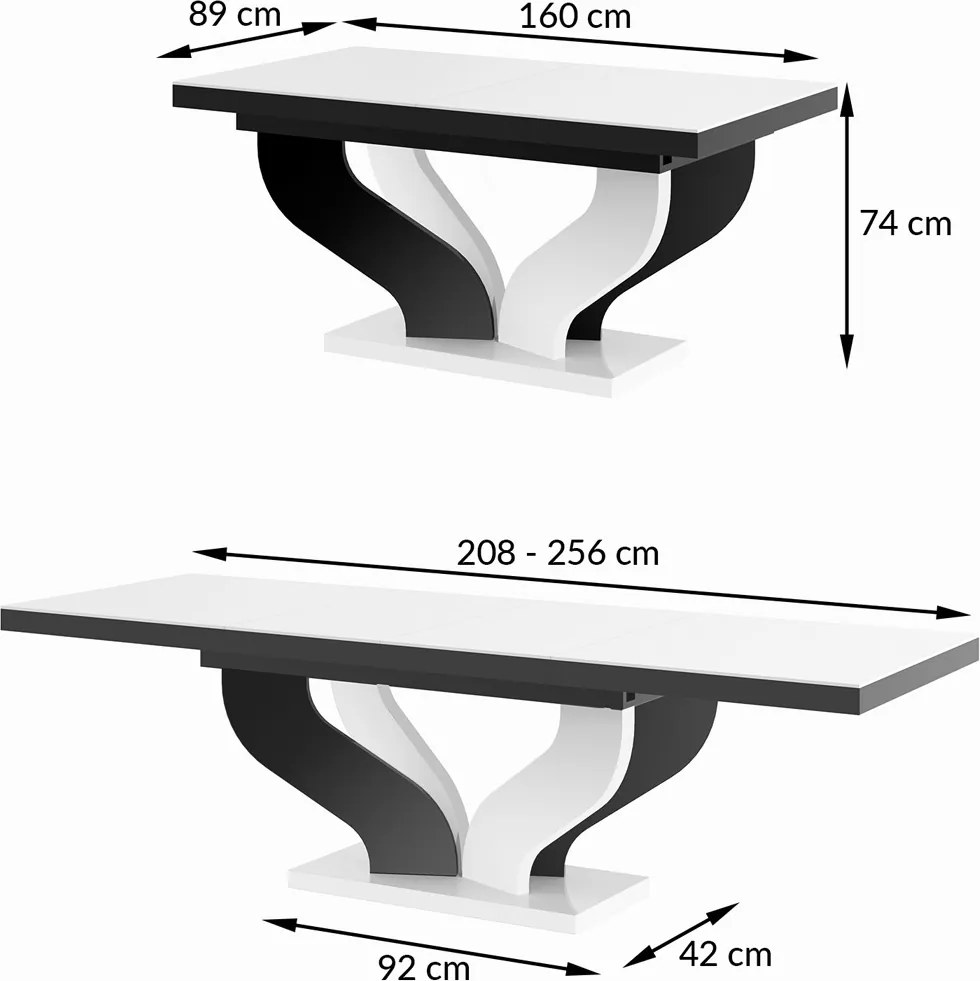 Rozkładany stół z dębowym dekorem na blacie Viva Hubertus