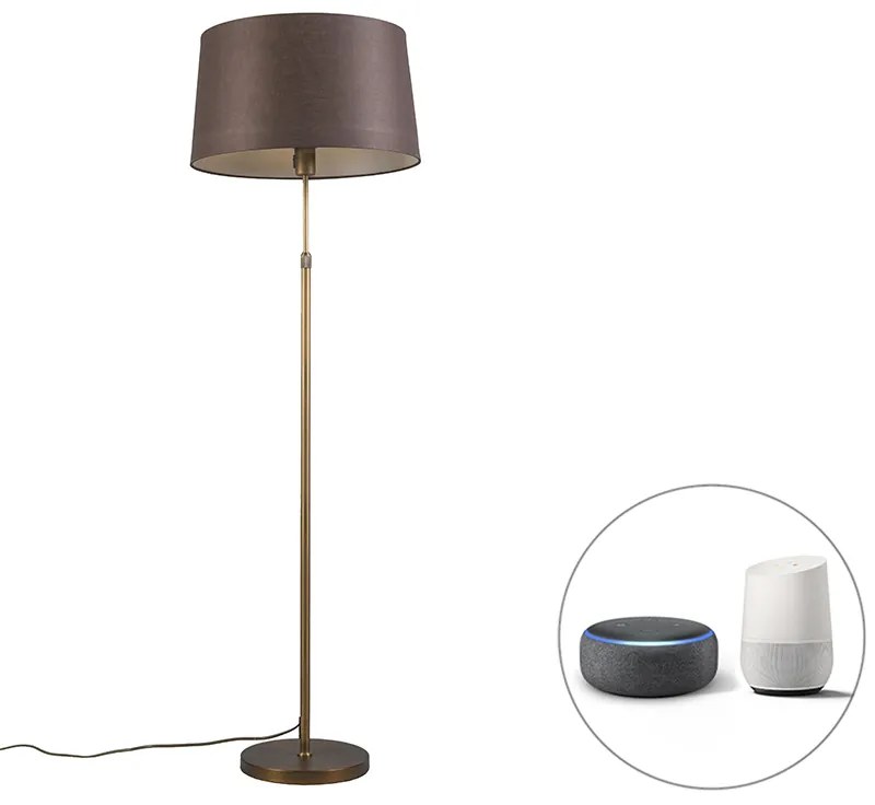 Inteligentna lampa podłogowa brązowa z brązowym kloszem 45 cm z WiFi A60 - Parte Nowoczesny Oswietlenie wewnetrzne