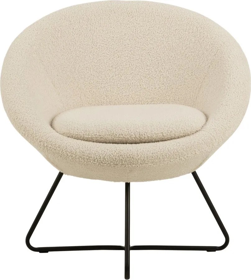 Kremowobiały fotel ze sztucznej wełny Actona Center