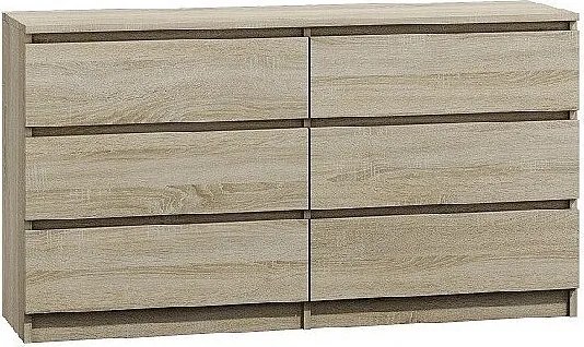 Komoda Malwa M6/140 | Dąb Sonoma | 138x40x75 cm | 6 Szuflad