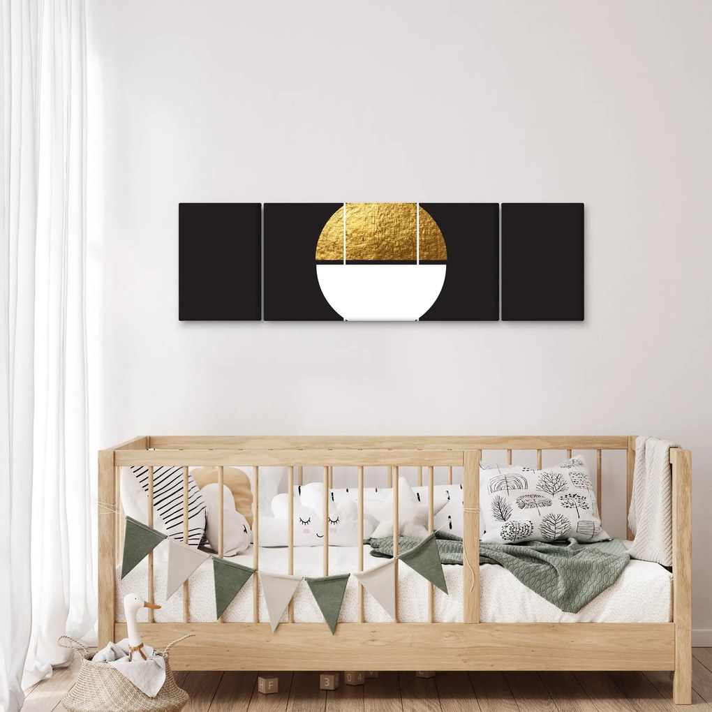 Obraz - Abstrakcja złoto i czerń N⁰1 (170x50 cm)