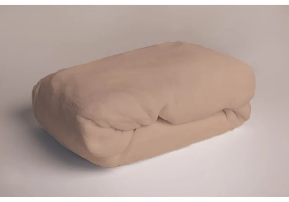 Brązowe prześcieradło z mikropluszu z gumką 90x200 cm – Jerry Fabrics