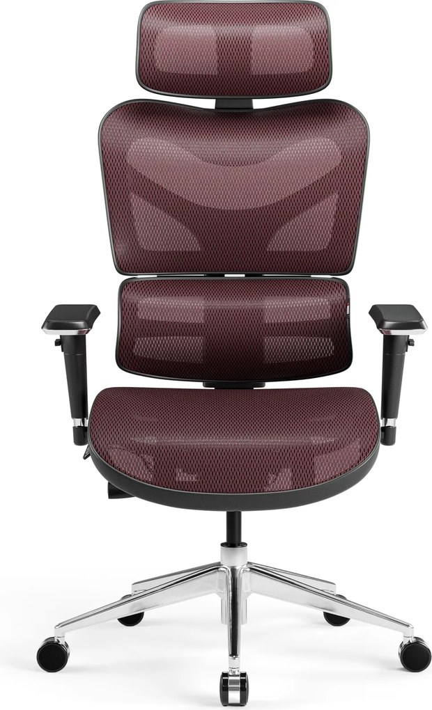 Krzesło do biurka Diablo V-Commander, zgodne z normą BHP, kolor czarno-burgundowy