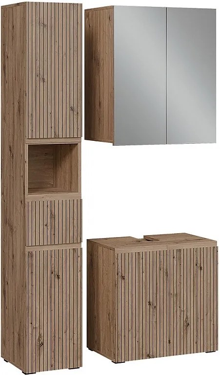 Zestaw mebli łazienkowych 3-częściowy rzemieślnik 60x35x58 takumi