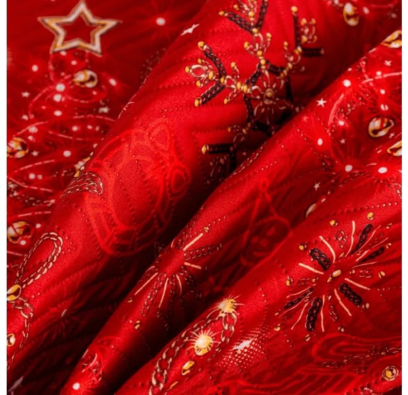 Narzuta na łóżko CHRISTMAS MAGIC, czerwona Rozmiar: 220 x 240 cm