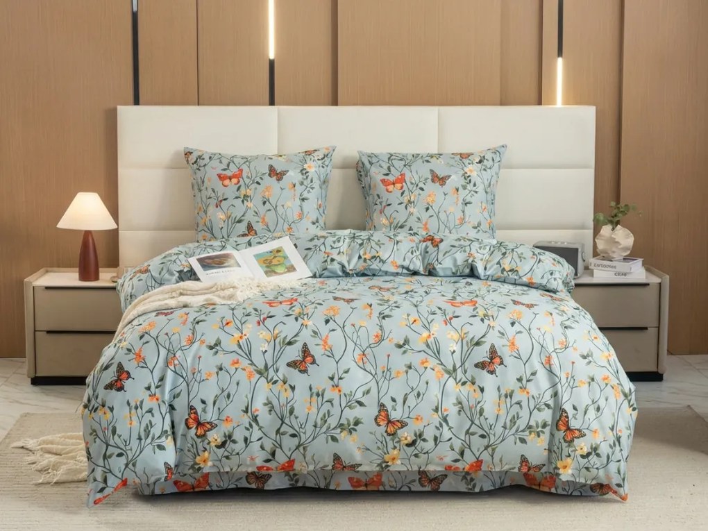 PrzytulneMieszkanie.pl PrzytulneMieszkanie.pl Pościel z mikrofibry MONARCH WINGS jasnoniebieskie Rozmiar pościeli: 2 szt 70 x 90 cm | 200 x 220 cm