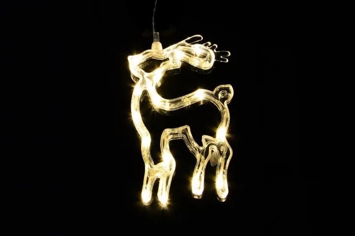 Świąteczna dekoracja na okno- gwiazda, bałwan, renifer, LED